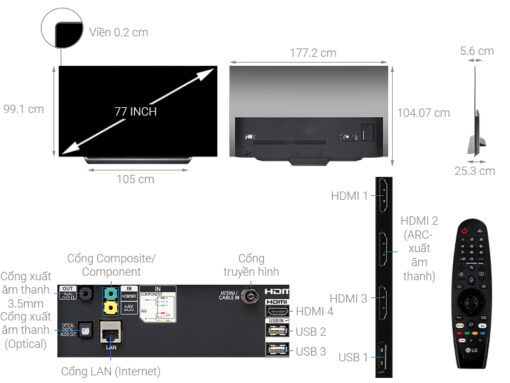 LG C1 77 inch 4K Smart OLED TV