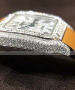 Đồng hồ Cartier Santos 35mm Full Diamond Moisante