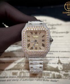 Đồng hồ Cartier Santos chế tác Diamond Moisante 39.8mm rep 1 1