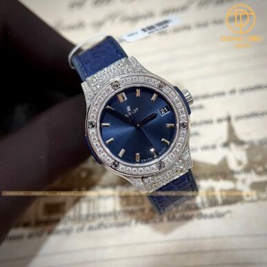 Đồng hồ Hublot Classic Fusion 33mm Blue rep 1 1 đính kim cương Moisante