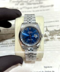 Đồng hồ Rolex Datejust Blue dail 36mm thép 904L rep 1 1