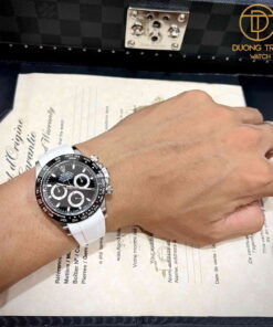 Đồng hồ Rolex Daytona 40mm mặt đen máy Thuỵ Sĩ Chronograp 4130 rep 1 1