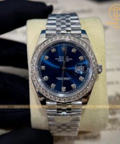 Đồng hồ Rolex Datejust 41mm Blue Dial – Bezel kim cương Moisante rep 1 1