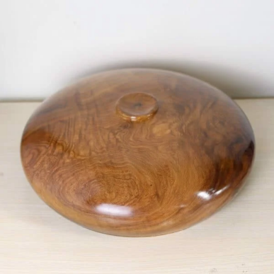 Bình phú quý gỗ măn đá vân chun đường kính 28cm