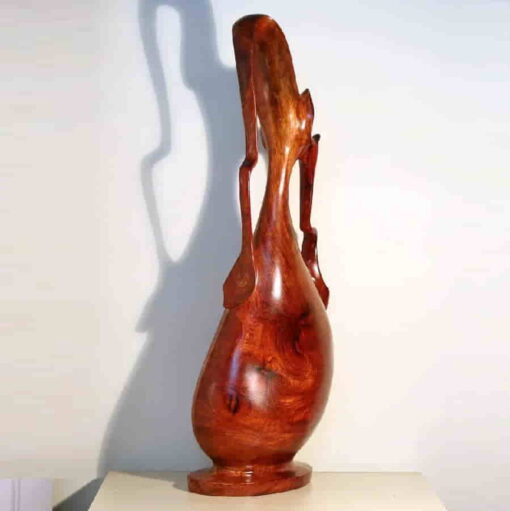 Bình phay nghệ thuật tài lộc gỗ hương đỏ Gia Lai 57cm