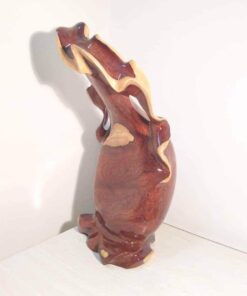Bình phay nghệ thuật tài lộc gỗ hương đỏ 33cm