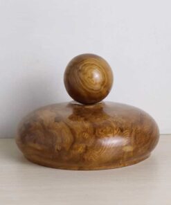 Bình phú quý gỗ măn đá vân chun nu đường kính 18,5cm